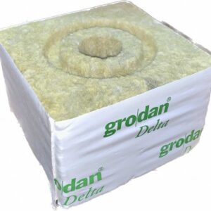 GRODAN pěstební kostka velká, rozměry 100x100x65mm, balená jednotlivě, s malou dírou